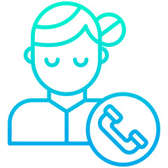 Outline gradient Woman Call icon
