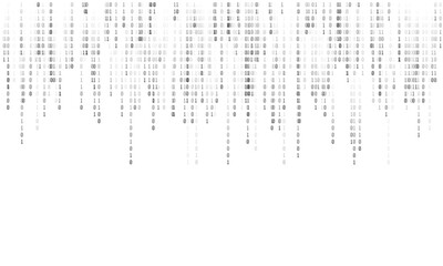Binary computer code. Cyber background constructed with numbers one and zero. Abstract visualization of programming. Vector illustration.