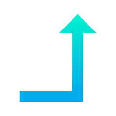 Outline gradient Turn right up arrow icon