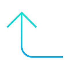 Outline gradient Turn left up arrow icon