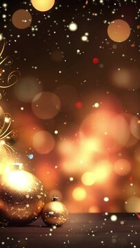 Beautiful golden Christmas and New Year background image