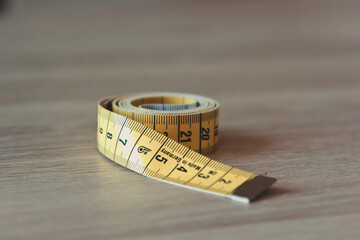 measuring tape isolated on black
