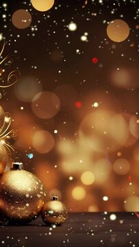 Beautiful golden Christmas and New Year background image