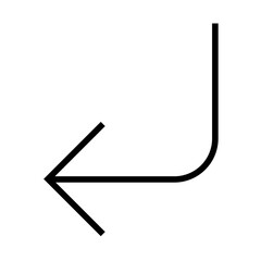 Outline Turn Down Left arrow icon