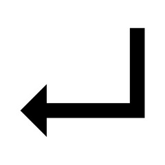 Outline Turn Down Left arrow icon