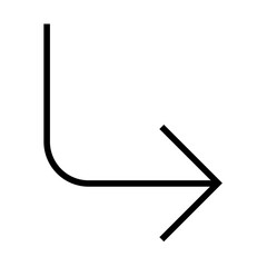 Outline Turn Down Right arrow icon