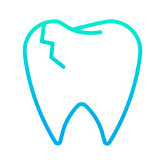 Outline gradient Dental Broken icon