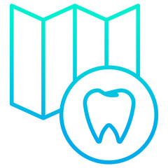 Outline gradient Dental Location icon