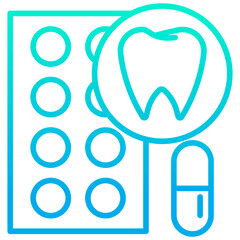 Outline gradient Dental Pills icon