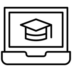 Outline Laptop Education icon