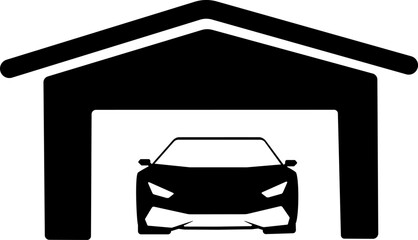Vector illustration of a car in a garage