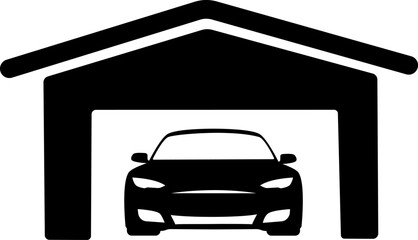 Vector illustration of a car in a garage