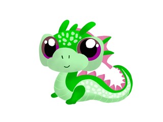 funny green dragon