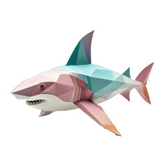 Obraz premium Origami Shark isolated on transparent background