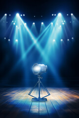 Bright stage spotlight, with space for text