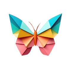 Origami Butterfly isolated on transparent background