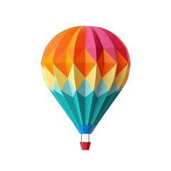 Fototapeta premium Origami Hot Air Balloon isolated on transparent background
