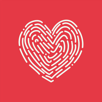 Heart Fingerprint Stock Illustration - Download Image Now - Fingerprint,  Heart Shape, Thumbprint - iStock