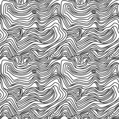 Fototapeta na wymiar Abstract seamless pattern with waves - hand drawn vector illustration.