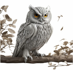 Obraz premium owl on branch