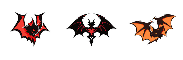 Halloween Bat logo 2D - obrazy, fototapety, plakaty
