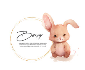 Hand Drawn Cute Bunny, print design rabbit, children print on t-shirt. Vector illustration