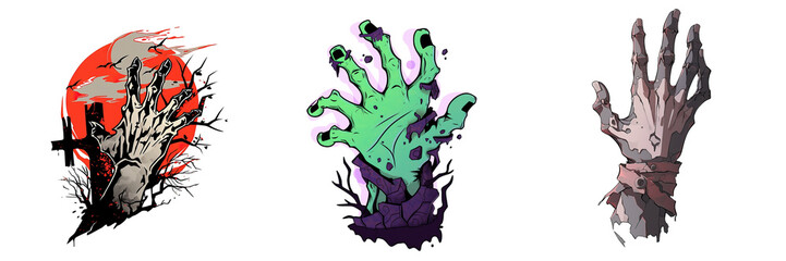 Zombie hand Halloween Logo 2D