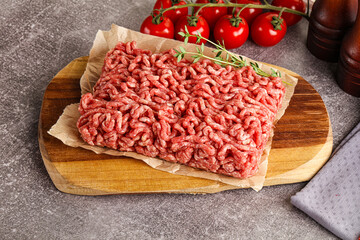 Raw minced beef uncooked meat