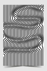  black lines poster template trendy abstract wavy background poster