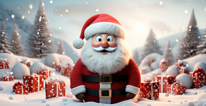Santa Claus is a symbol of the Christmas New Year holiday - AI generated image
