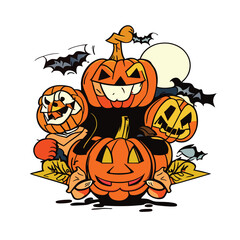 abstract sketch art with a Halloween theme - 001