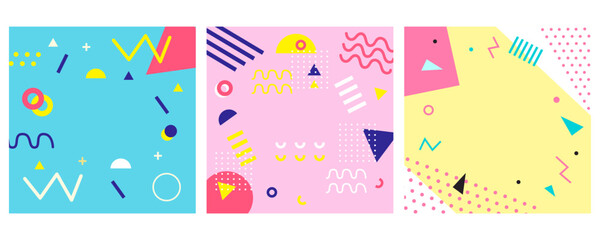 90s Abstract Background Vector Illustration set