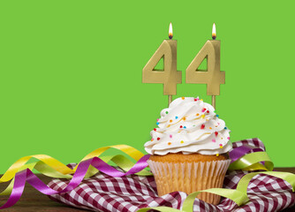 Birthday Cake With Candle Number 44