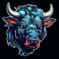 Fototapeta premium head of bull sticker
