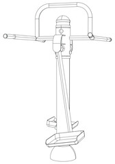 Street workouts strength training equipment. Surf board. Equipment for urban outdoor fitness. Vector illustrations.