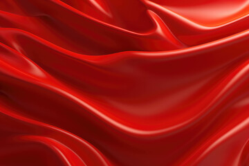 Fototapeta premium Red satin or silk background with some smooth folds in it.