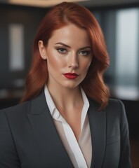 portrait of a businesswoman, red hair