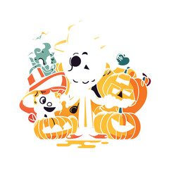 abstract sketch art with a Halloween theme - 15