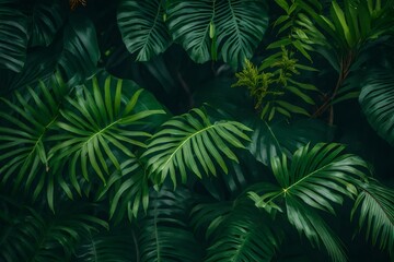 Fototapeta na wymiar green palm leaves