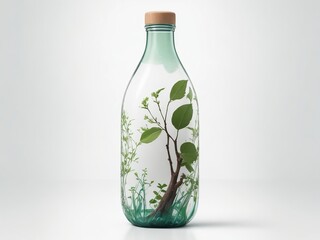 bottle with leaves