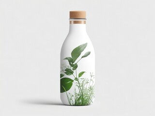 bottle with leaves