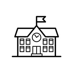 school, school building - vector icon