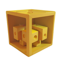 Obraz premium Yellow cubes, 3d render