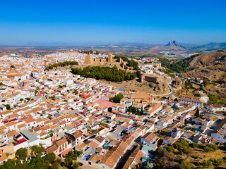 Fortress of Antequera aerial panoramic view, Spain