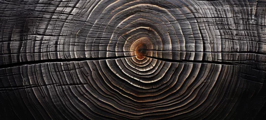 Fotobehang Cut of a Fir tree texture. Fir Wood texture background. Horizontal format banners poster. Texture background photo AI generated © Magiurg