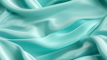 Obraz premium Shimmering aquamarine satin. Waves of elegance. A festive touch.