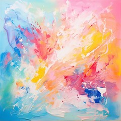 Obraz na płótnie Canvas Colorful abstract painting with paint splashes, in the style of impressionist atmospheric
