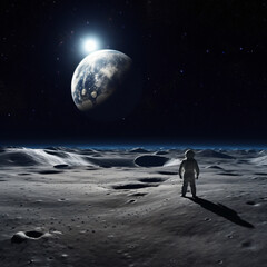 Fototapeta premium Man on the moon