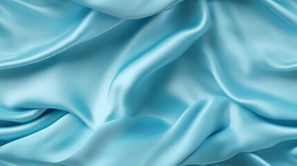 Obraz premium Azure fabric stories. Gentle wavy and shiny. A backdrop for design wonders.