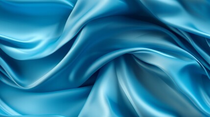Obraz premium Azure fabric charm. Gentle wavy and shiny. A backdrop for design dreams.